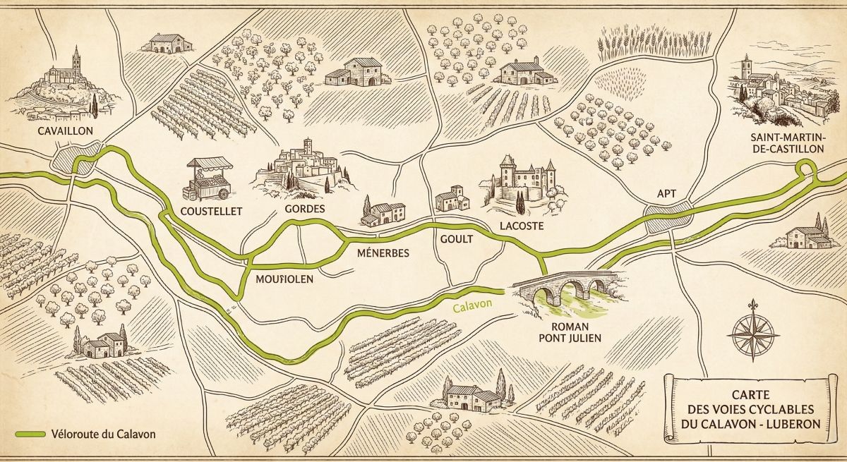 Carte-de-la-Veloroute-du-Calavon-dans-le-Luberon-en-Provence