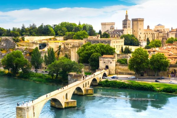 Saint Benezet bridge in Avignon in a beautiful summer day