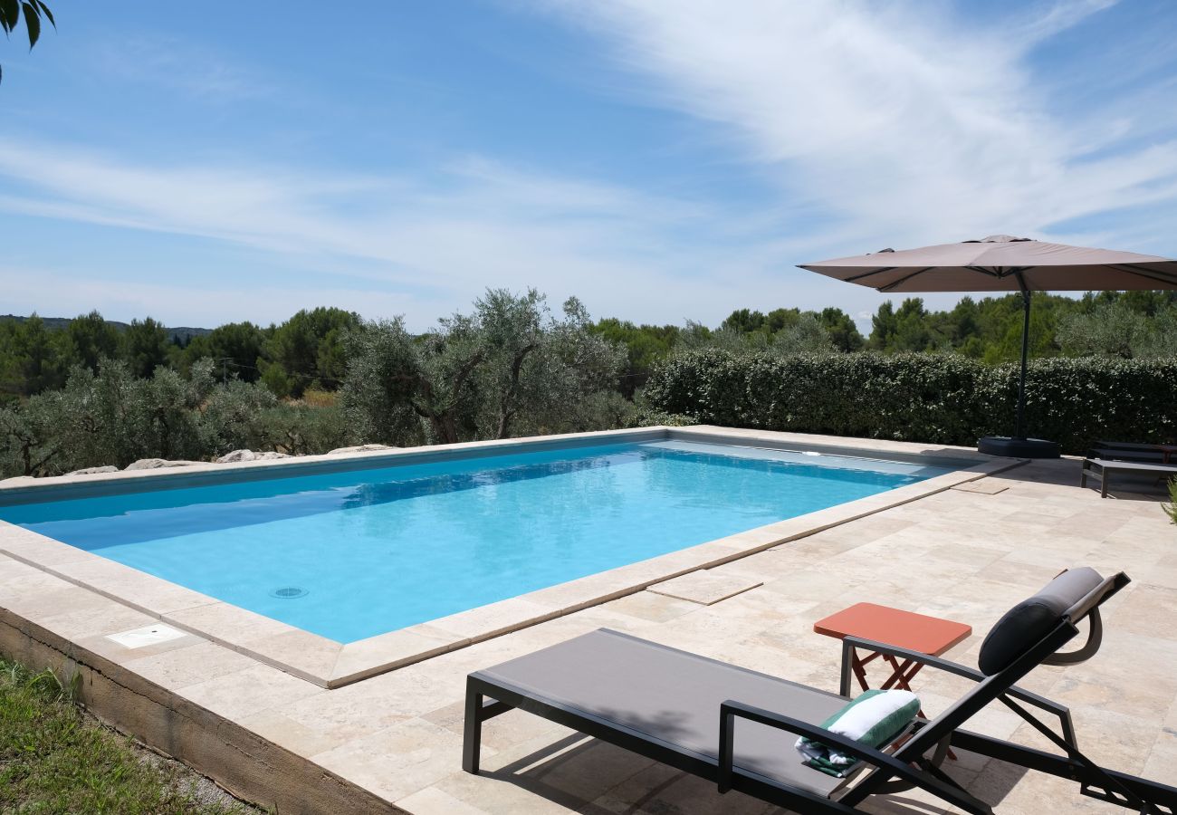 Holiday rental mouries villa with pool for rent Alpilles view
