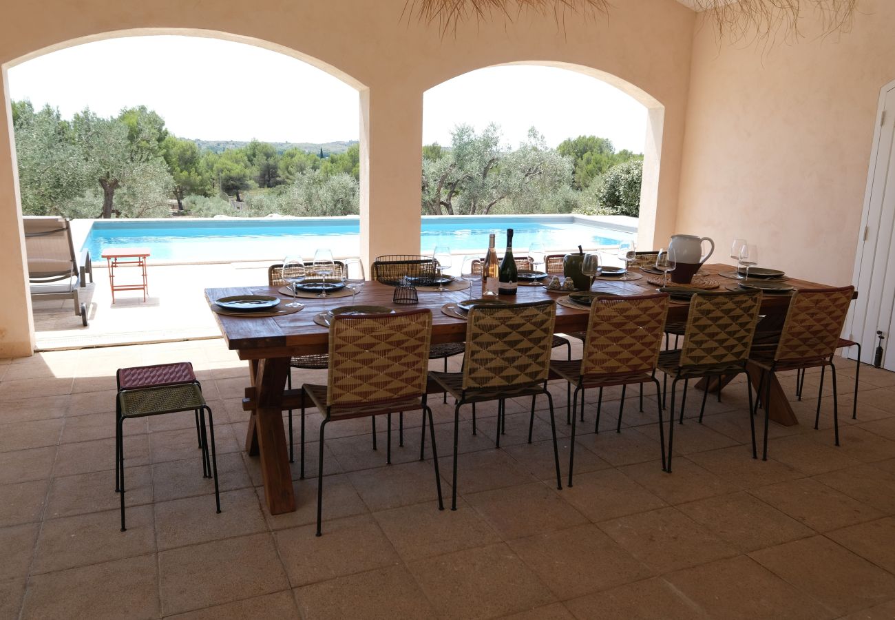 Villa à Mouriès - Villa climatisée piscine chauffée vue Alpilles Mouries