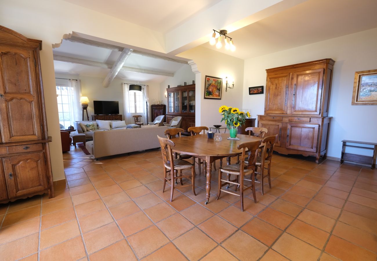 Villa à La Motte-d´Aigues - Villa climatisée vue Luberon piscine chauffée 8 pers